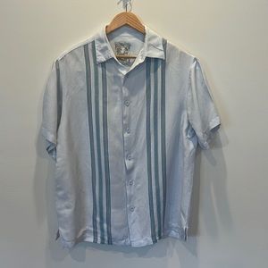 Men’s large Paradise Collection, linen-blend island style camp shirt